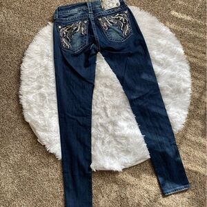 Miss Me Signature Skinny Jeans FLAW Bling Rhinestones Womens Size 25